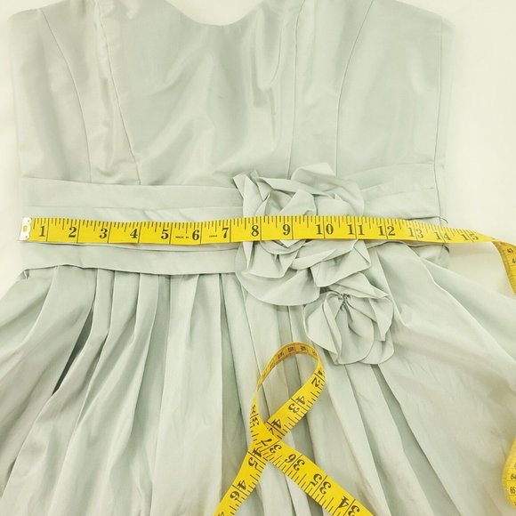 Priscilla of Boston Womens Silver Strapless Formal Back Zip Mini Dress Size 8 - Picture 11 of 15